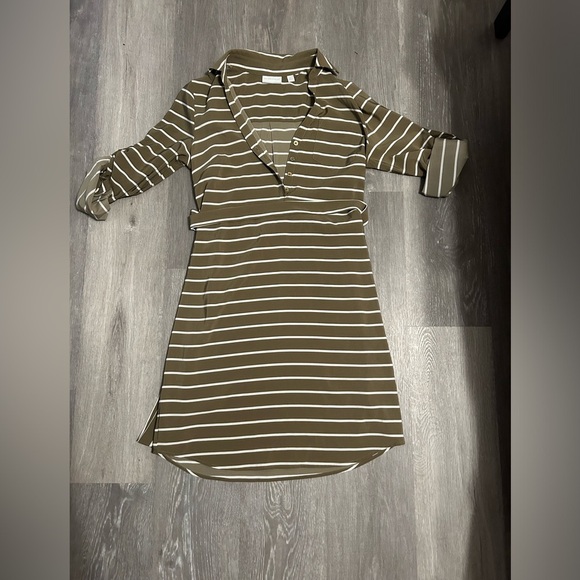 New York & Company Dresses & Skirts - Olive green and white dress